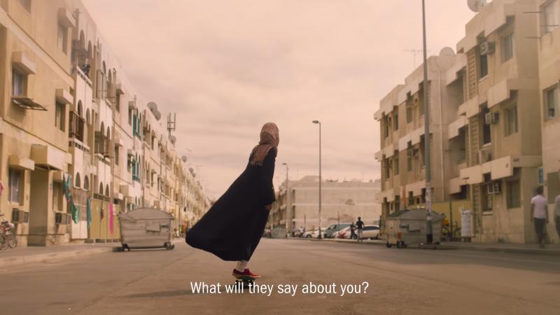 In an ad targeting female athletes in the Middle East, Nike asks "What will they say about you?" In an ad targeting female athletes in the Middle East, Nike asks "What will they say about you?"