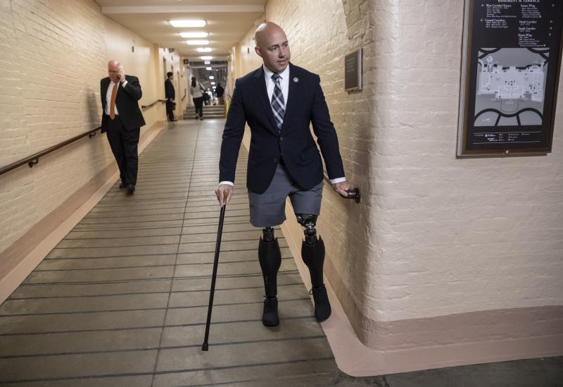 Rep. Brian Mast, R-Fla., and other members of Congress are appealing a decision by the Department of Veterans Affairs to evict them from office spaces at VA hospitals. Rep. Brian Mast, R-Fla., and other members of Congress are appealing a decision by the Department of Veterans Affairs to evict them from office spaces at VA hospitals.