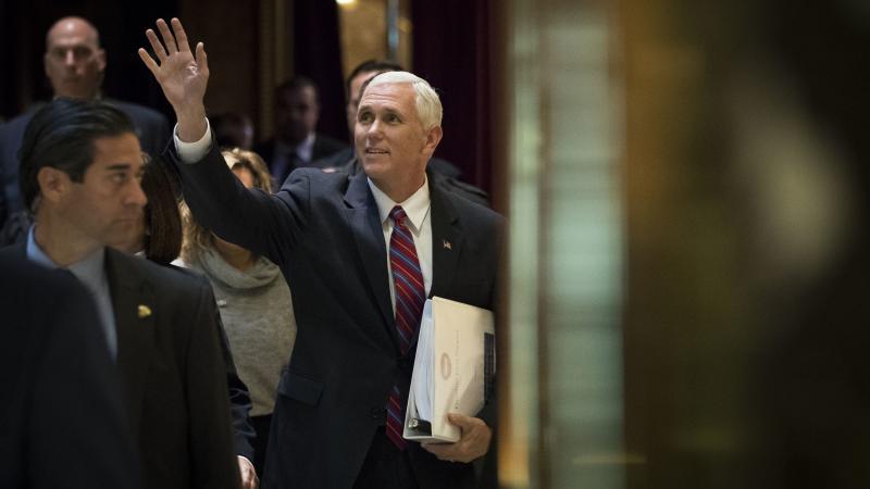 Vice President-elect Mike Pence arrives at Trump Tower on Tuesday to meet with President-elect Donald Trump about choosing key members of their future administration. Vice President-elect Mike Pence arrives at Trump Tower on Tuesday to meet with President-elect Donald Trump about choosing key members of their future administration.