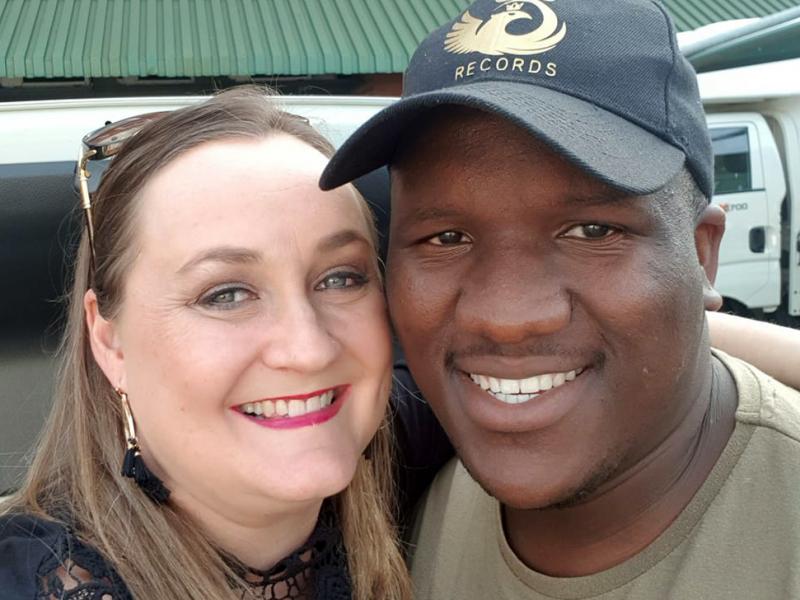 Kim Davey (left), a passenger in Menzi Mngoma's Uber, made a video of his in-car opera singing that went viral. Kim Davey (left), a passenger in Menzi Mngoma's Uber, made a video of his in-car opera singing that went viral.
