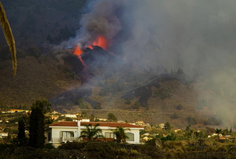 Lava flows from an eruption of a volcano at the island of La Palma in the Canaries, Spain, on Sunday. Lava flows from an eruption of a volcano at the island of La Palma in the Canaries, Spain, on Sunday.