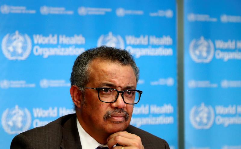 The World Health Organization's Tedros Adhanom Ghebreyesus, here at a press conference earlier this year, gave his reaction Monday to President Trump's declaration about funding the agency. Tedros said he learned of Trump's decision from the president's b The World Health Organization's Tedros Adhanom Ghebreyesus, here at a press conference earlier this year, gave his reaction Monday to President Trump's declaration about funding the agency. Tedros said he learned of Trump's decision from the president's b