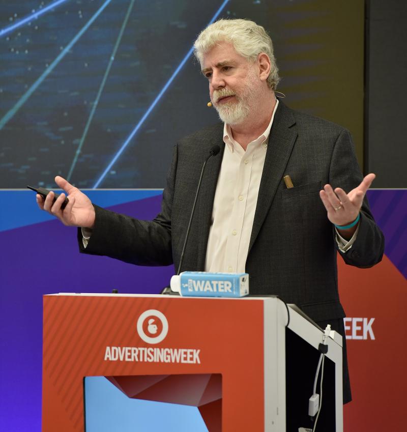 Bob Garfield speaks onstage at a 2016 event. Bob Garfield speaks onstage at a 2016 event.