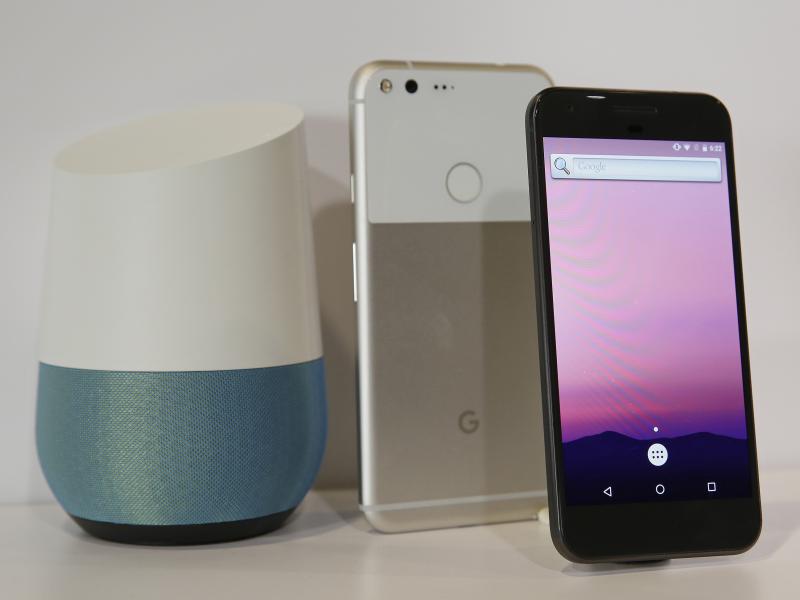 Walmart customers will be able to place an order by simply saying it out loud, using either the voice-activated speaker Google Home (left) or the Google Assistant app. Walmart customers will be able to place an order by simply saying it out loud, using either the voice-activated speaker Google Home (left) or the Google Assistant app.