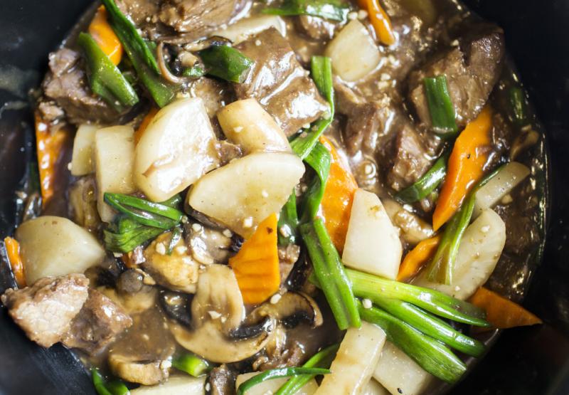 One of the new dishes being tested at the Panda Express Innovation Kitchen in Pasadena, Calif., is this beef brisket stew. It was inspired by a dish of braised beef that chef Jimmy Wang's mother and grandmother used to make for him when he was growing up One of the new dishes being tested at the Panda Express Innovation Kitchen in Pasadena, Calif., is this beef brisket stew. It was inspired by a dish of braised beef that chef Jimmy Wang's mother and grandmother used to make for him when he was growing up