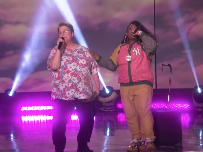 Mary Halsey of Rhode Island is joined by the rapper Missy Elliott in a surprise performance on The Ellen DeGeneres Show. Mary Halsey of Rhode Island is joined by the rapper Missy Elliott in a surprise performance on The Ellen DeGeneres Show.