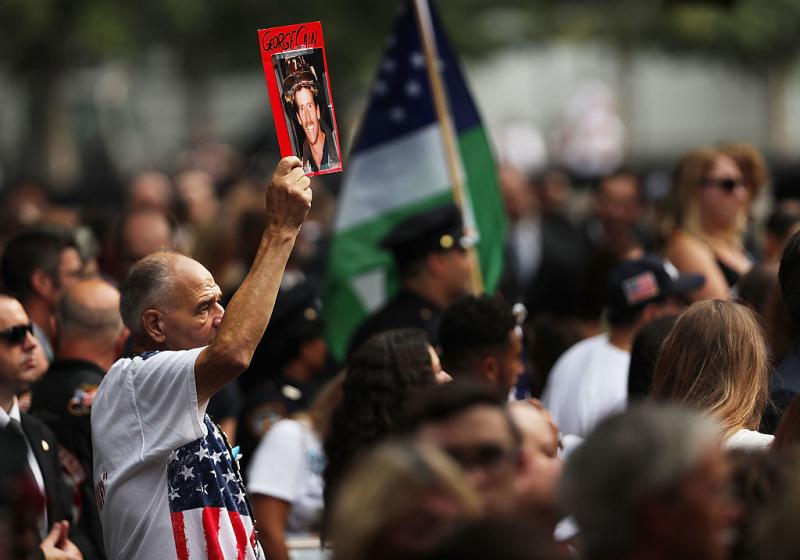 A commemoration ceremony is held for the victims of the Sept. 11 terrorist attacks on Sunday at the National September 11 Memorial and Museum in New York City. A commemoration ceremony is held for the victims of the Sept. 11 terrorist attacks on Sunday at the National September 11 Memorial and Museum in New York City.