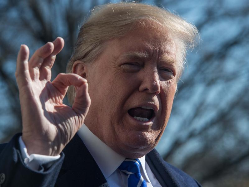 President Trump speaks to the press at the White House in Washington Saturday before departing for Camp David. President Trump speaks to the press at the White House in Washington Saturday before departing for Camp David.