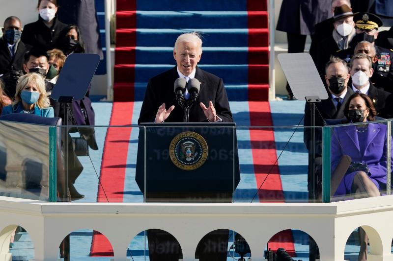 President Biden delivers his inaugural address after being sworn in as the 46th president. President Biden delivers his inaugural address after being sworn in as the 46th president.