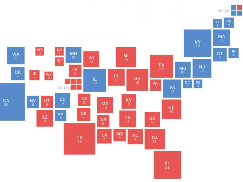 The electoral map In 2016. President Trump upended it, and the 2018 midterms show where it may be reverting to prior trends heading into 2020. The electoral map In 2016. President Trump upended it, and the 2018 midterms show where it may be reverting to prior trends heading into 2020.