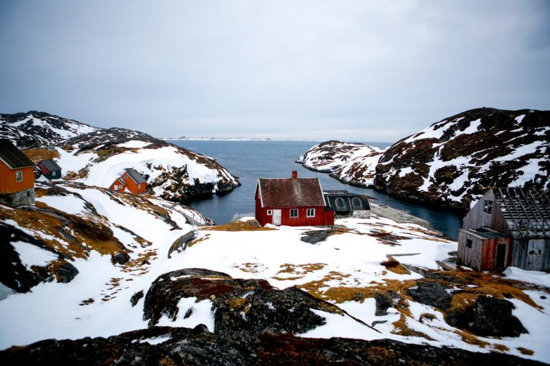 A present-day view of the harbor in Kangeq, which was abandoned by the Danish government. A present-day view of the harbor in Kangeq, which was abandoned by the Danish government.