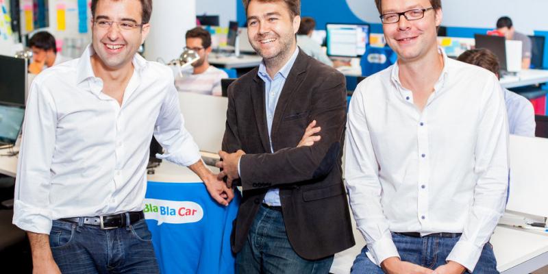 (From left to right) BlaBlaCar co-founders Nicolas Brusson, COO, Frédéric Mazzella, CEO, and Francis Nappez, CTO. (From left to right) BlaBlaCar co-founders Nicolas Brusson, COO, Frédéric Mazzella, CEO, and Francis Nappez, CTO.