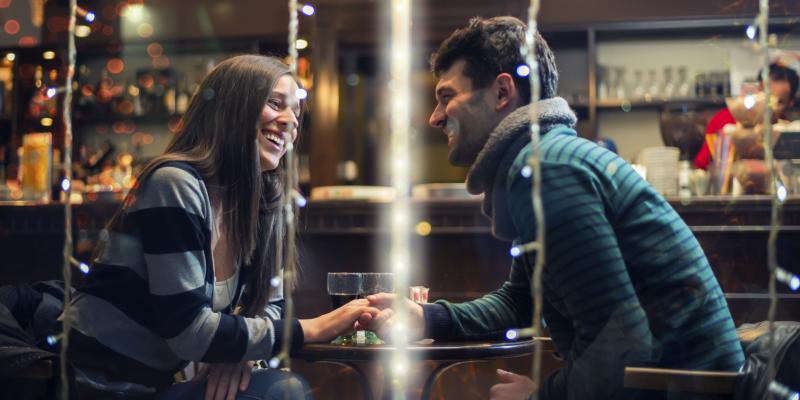 A couple on a date. A couple on a date.