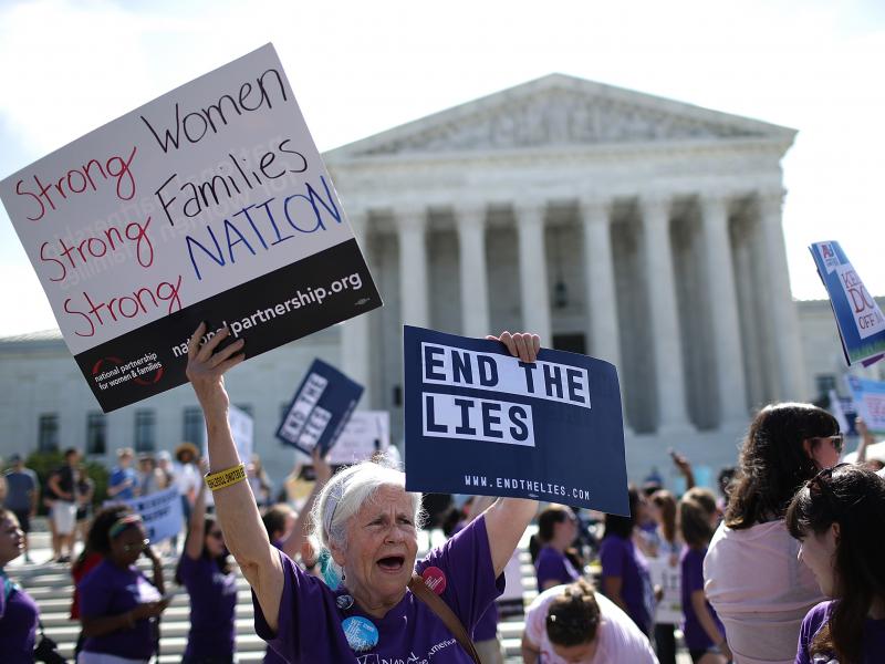 Abortion-rights proponents protest outside the U.S. Supreme Court on Tuesday. The retirement of Justice Anthony Kennedy set the stage for a battle over abortion rights unlike any in a generation. Abortion-rights proponents protest outside the U.S. Supreme Court on Tuesday. The retirement of Justice Anthony Kennedy set the stage for a battle over abortion rights unlike any in a generation.