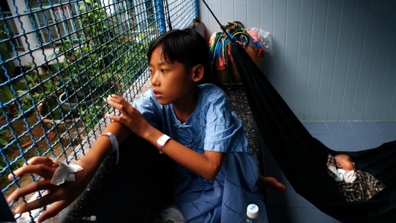 Kanu, 13, is treated for hepatitis at a hospital in Thailand. Kanu, 13, is treated for hepatitis at a hospital in Thailand.