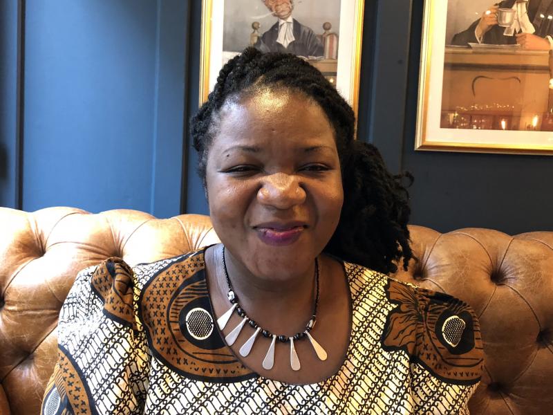 Angeline Murimirwa, executive director of the girls' education group Camfed in Africa, at a pub in Oxford, England, in 2018. In August, Camfed was awarded the $2.5 million 2021 Hilton Humanitarian Prize. Angeline Murimirwa, executive director of the girls' education group Camfed in Africa, at a pub in Oxford, England, in 2018. In August, Camfed was awarded the $2.5 million 2021 Hilton Humanitarian Prize.