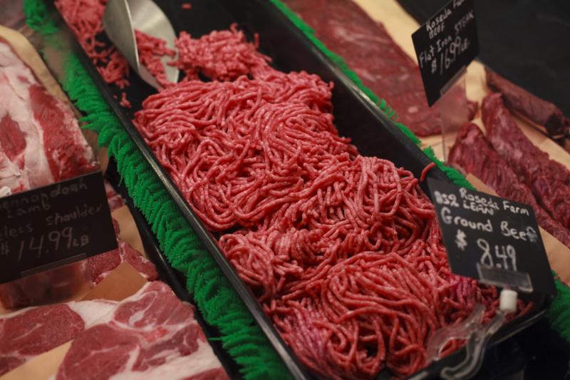 A variety of cuts of beef and ground beef are displayed for sale at Union Market in Washington, D.C. A new Missouri law says only products like these cuts that are "derived from harvested production livestock or poultry" can be labeled as meat. A variety of cuts of beef and ground beef are displayed for sale at Union Market in Washington, D.C. A new Missouri law says only products like these cuts that are "derived from harvested production livestock or poultry" can be labeled as meat.