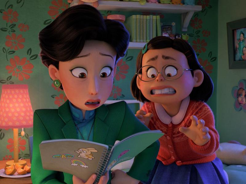 13-year-old Mei Lee and her mother, Ming, in Turning Red. 13-year-old Mei Lee and her mother, Ming, in Turning Red.