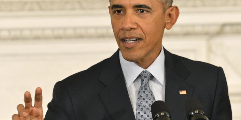 President Barack Obama responds to questions on Russia's intervention in Syria during a news conference in the State Dining Room of the White House, October 2, 2015, in Washington, D.C. President Barack Obama responds to questions on Russia's intervention in Syria during a news conference in the State Dining Room of the White House, October 2, 2015, in Washington, D.C.