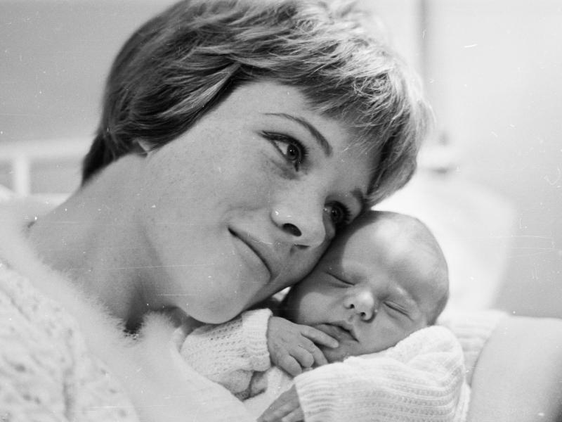 Julie Andrews poses with baby Emma in November 1962. Andrews began filming Mary Poppins a few months after Emma's birth. Julie Andrews poses with baby Emma in November 1962. Andrews began filming Mary Poppins a few months after Emma's birth.
