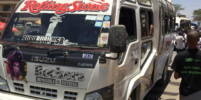 A minibus painted with the Rolling Stones' logo. A minibus painted with the Rolling Stones' logo.