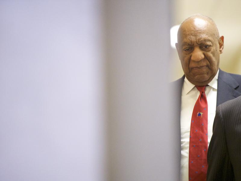 Bill Cosby walks after it was announced a verdict is in at the Montgomery County Courthouse for day fourteen of his sexual assault retrial on April 26, 2018 in Norristown, Pennsylvania. Bill Cosby walks after it was announced a verdict is in at the Montgomery County Courthouse for day fourteen of his sexual assault retrial on April 26, 2018 in Norristown, Pennsylvania.
