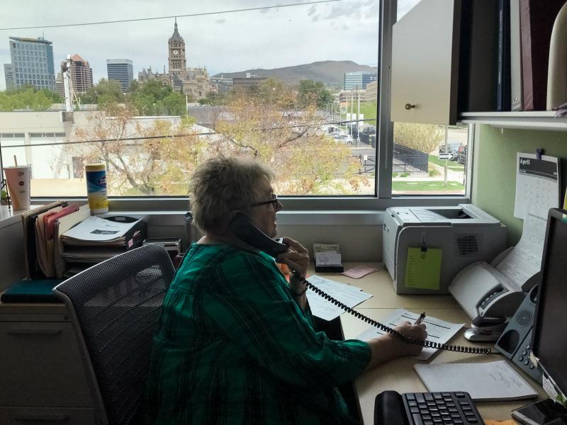 Debbie Sorensen, an infectious disease nurse with Salt Lake County Public Health Department in Salt Lake City, talks by phone with a woman who recently tested positive for the coronavirus. Sorensen is one of the county's 130 contact tracers aiming to slow Debbie Sorensen, an infectious disease nurse with Salt Lake County Public Health Department in Salt Lake City, talks by phone with a woman who recently tested positive for the coronavirus. Sorensen is one of the county's 130 contact tracers aiming to slow