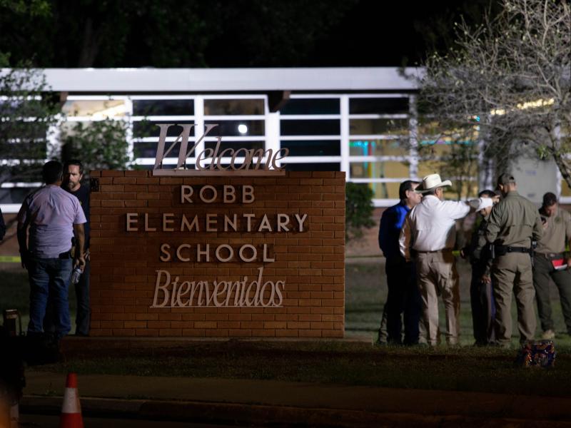Robb Elementary School is the site of a shooting that killed 19 students and two adults in Uvalde, Texas. Robb Elementary School is the site of a shooting that killed 19 students and two adults in Uvalde, Texas.