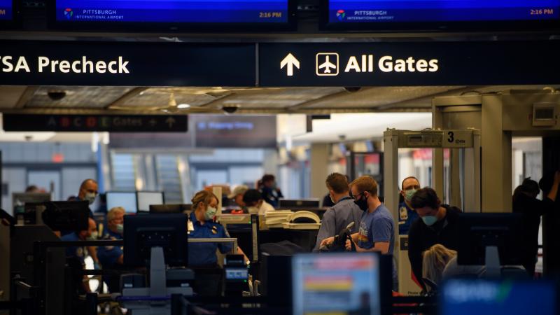 Travelers make their way through ticketing and TSA inspection at the Pittsburgh International Airport on May 7. Travelers make their way through ticketing and TSA inspection at the Pittsburgh International Airport on May 7.