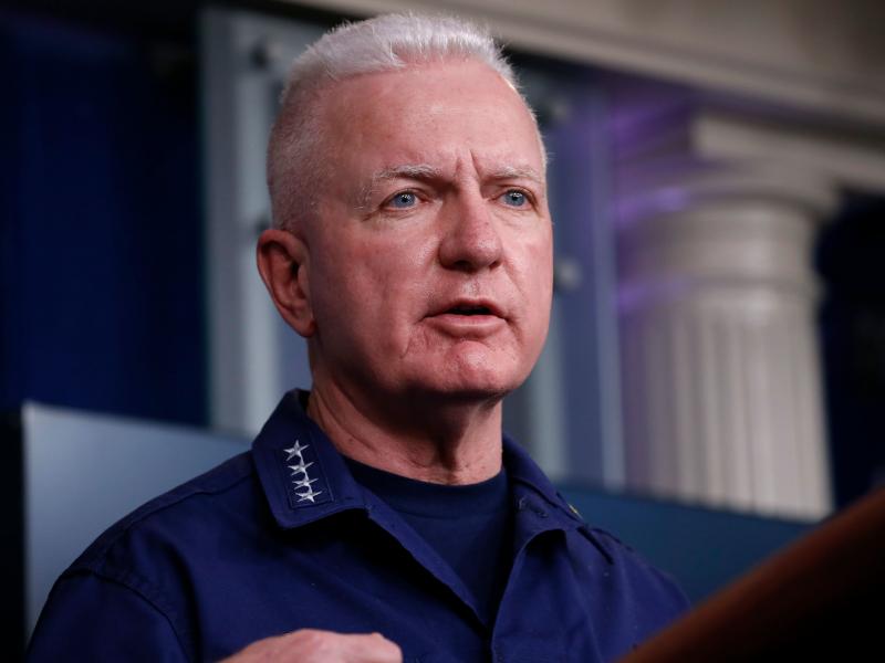 Adm. Brett Giroir, who has been leading federal coronavirus testing efforts, speaks during one of the daily White House coronavirus task force briefings in April. Adm. Brett Giroir, who has been leading federal coronavirus testing efforts, speaks during one of the daily White House coronavirus task force briefings in April.