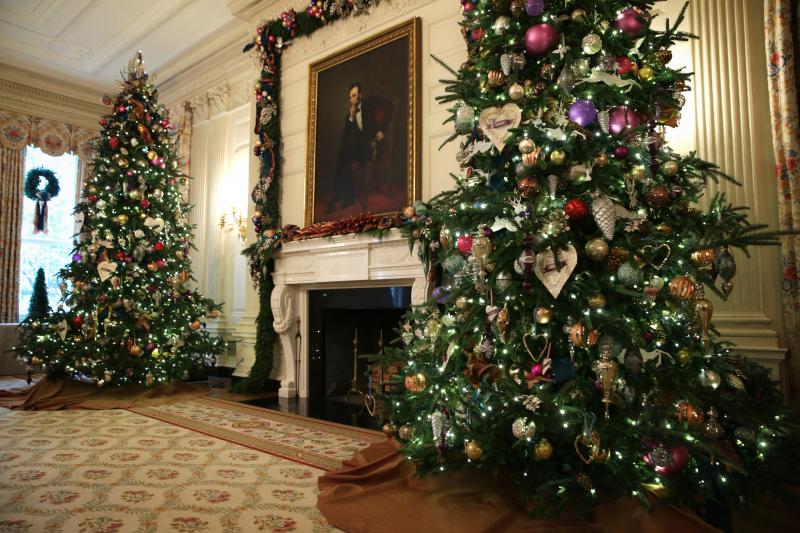 Holiday decorations are displayed in the State Dining Room of the White House during an event to preview the 2013 holiday decorations on Wednesday in Washington, D.C. Holiday decorations are displayed in the State Dining Room of the White House during an event to preview the 2013 holiday decorations on Wednesday in Washington, D.C.
