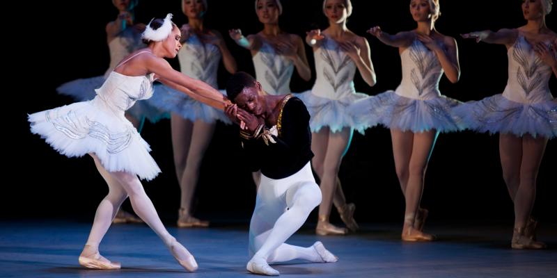 Misty Copeland (left) and Brooklyn Mack play Odette/Odile and Prince Siegfried in this year's Washington Ballet production of Swan Lake. It is the first time that two black dancers star in Swan Lake in a major American production. Misty Copeland (left) and Brooklyn Mack play Odette/Odile and Prince Siegfried in this year's Washington Ballet production of Swan Lake. It is the first time that two black dancers star in Swan Lake in a major American production.