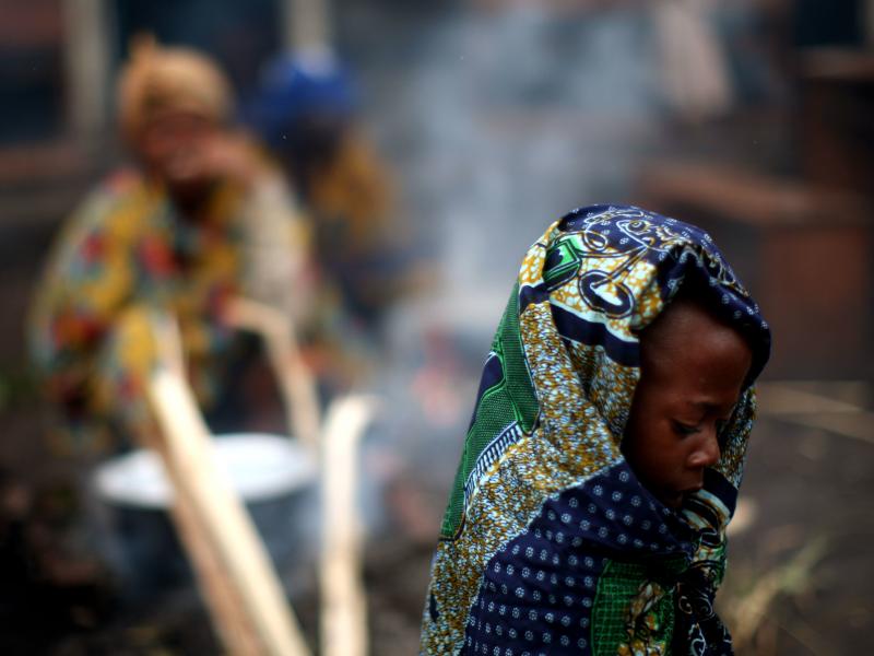 A girl in a refugee camp in the Democratic Republic of Congo. A girl in a refugee camp in the Democratic Republic of Congo.