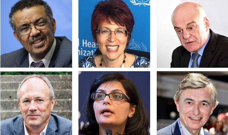 One of these candidates will be the next head of WHO. Top row from left: Tedros Adhanom Ghebreyesus, Flavia Bustreo, David Nabarro. Bottom row from left: Miklós Szócska, Sania Nishtar, Philippe Douste-Blazy. One of these candidates will be the next head of WHO. Top row from left: Tedros Adhanom Ghebreyesus, Flavia Bustreo, David Nabarro. Bottom row from left: Miklós Szócska, Sania Nishtar, Philippe Douste-Blazy.