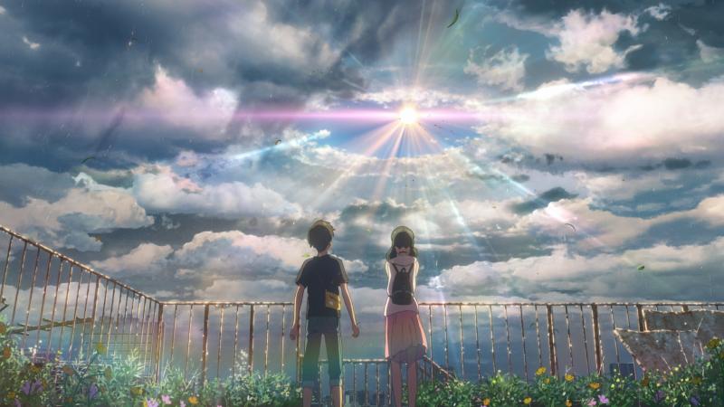 In writer/director Makoto Shinkai's latest animated feature, Hodaka (voiced by Kotaro Daigo, L) meets Hina (voiced by Nana Mori, R), a girl who can stop the rain. In writer/director Makoto Shinkai's latest animated feature, Hodaka (voiced by Kotaro Daigo, L) meets Hina (voiced by Nana Mori, R), a girl who can stop the rain.