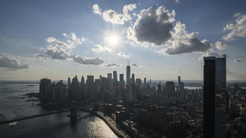 An aerial general view shows the skyline of Lower Manhattan last month. An aerial general view shows the skyline of Lower Manhattan last month.
