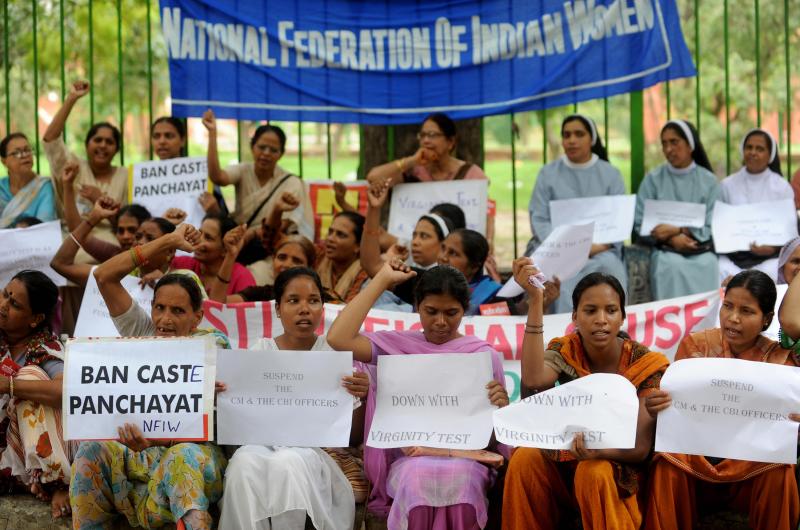 Activists demonstrated against virginity tests in New Delhi in 2009. Activists demonstrated against virginity tests in New Delhi in 2009.