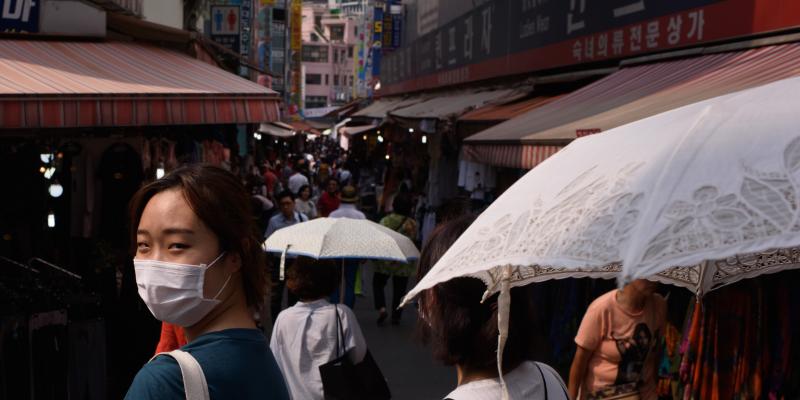 The outbreak of Middle East respiratory syndrome is slowing down in South Korea, but people were still wearing surgical masks around Seoul on Monday. The outbreak of Middle East respiratory syndrome is slowing down in South Korea, but people were still wearing surgical masks around Seoul on Monday.