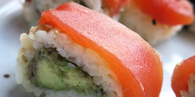 Chef James Corwell's nigiri sushi rolls made with Tomato Sushi, a plant-based tuna alternative, in San Francisco. Chef James Corwell's nigiri sushi rolls made with Tomato Sushi, a plant-based tuna alternative, in San Francisco.