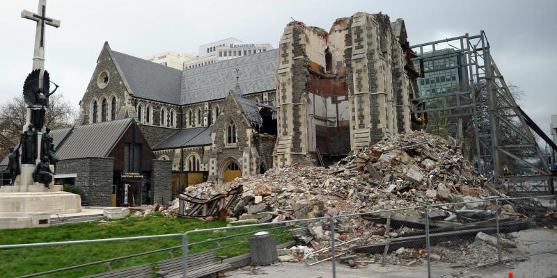 The badly damaged Christchurch Cathedral is pictured on Sept. 7, 2011 during a tour given to foreign journalists visiting the city ahead of the rugby 2011 World Cup. England rugby manager Martin Johnson and several members of the playing squad visited the The badly damaged Christchurch Cathedral is pictured on Sept. 7, 2011 during a tour given to foreign journalists visiting the city ahead of the rugby 2011 World Cup. England rugby manager Martin Johnson and several members of the playing squad visited the