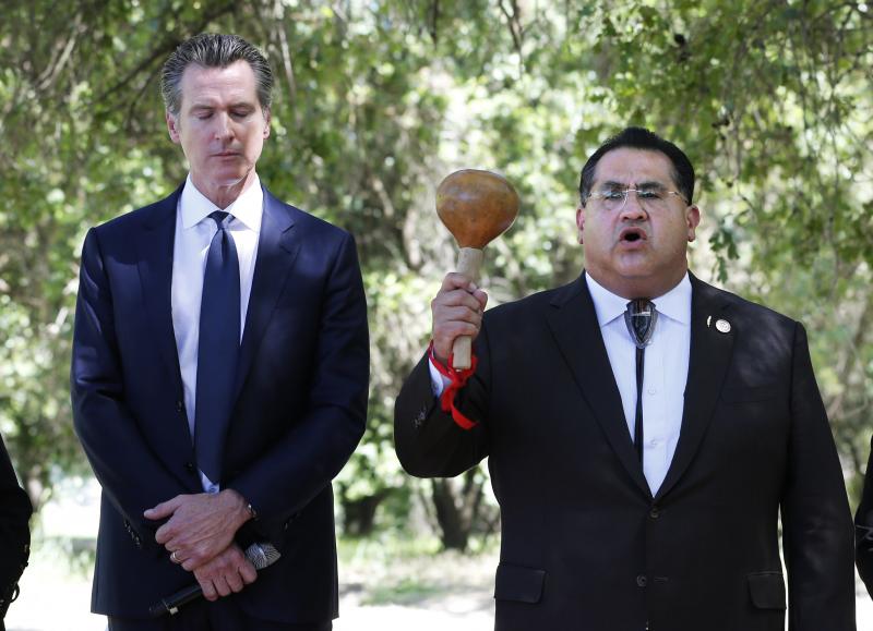 Last year, at the future site of the California Indian Heritage Center in Sacramento, Gov. Gavin Newsom, left, with Assemblyman James Ramos, formally apologized to tribal leaders across the state for the violence, mistreatment and neglect inflicted on Nat Last year, at the future site of the California Indian Heritage Center in Sacramento, Gov. Gavin Newsom, left, with Assemblyman James Ramos, formally apologized to tribal leaders across the state for the violence, mistreatment and neglect inflicted on Nat