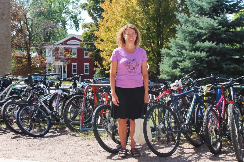 Peggy O'Neill stands outside Edmunds Elementary and Middle Schools in Burlington, Vt. She was one of the strongest advocates for the bike lane in her city but met a lot of resistance. Peggy O'Neill stands outside Edmunds Elementary and Middle Schools in Burlington, Vt. She was one of the strongest advocates for the bike lane in her city but met a lot of resistance.