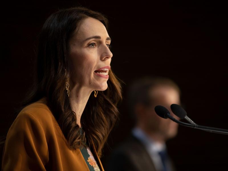 New Zealand Prime Minister Jacinda Ardern during a news conference about COVID-19 at Parliament in Wellington on Monday. New Zealand Prime Minister Jacinda Ardern during a news conference about COVID-19 at Parliament in Wellington on Monday.