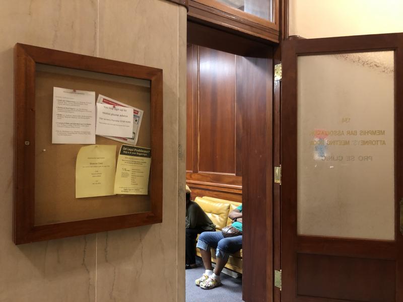 Tenants facing eviction wait to speak with attorneys from Memphis Area Legal Services in Room 134 of the Shelby County General Sessions Court in Memphis, Tenn. Tenants facing eviction wait to speak with attorneys from Memphis Area Legal Services in Room 134 of the Shelby County General Sessions Court in Memphis, Tenn.