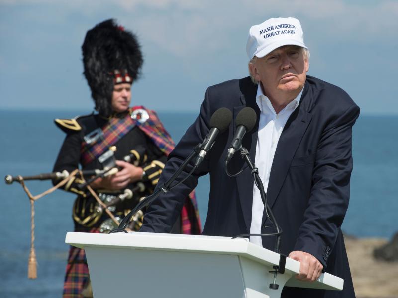 Donald Trump delivers a speech as he officially opens his Trump Turnberry hotel and golf resort in Scotland on Friday. Donald Trump hailed Britain's vote to leave the EU as "fantastic" shortly after arriving in Scotland. Donald Trump delivers a speech as he officially opens his Trump Turnberry hotel and golf resort in Scotland on Friday. Donald Trump hailed Britain's vote to leave the EU as "fantastic" shortly after arriving in Scotland.