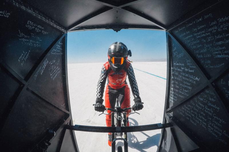 Denise Mueller-Korenek rode a custom bike at an average of 183.932 miles per hour – shattering a world record that had stood since 1995. Denise Mueller-Korenek rode a custom bike at an average of 183.932 miles per hour – shattering a world record that had stood since 1995.