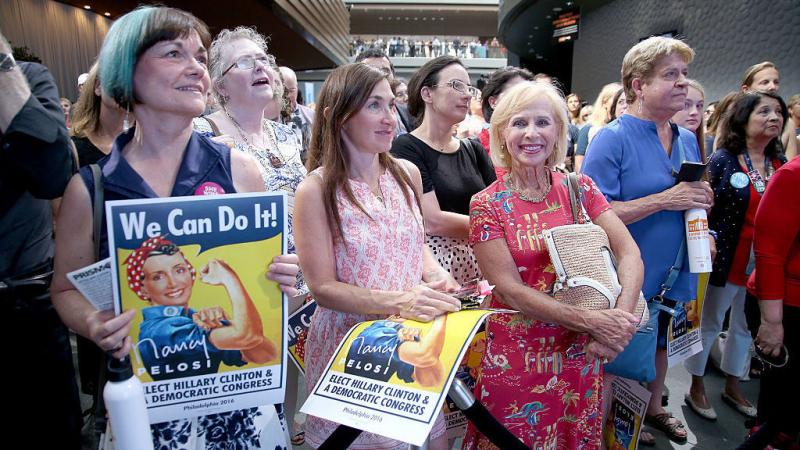 Women attend the EMILY's List Breaking Through 2016 event at the Democratic National Convention in Philadelphia in July. Women attend the EMILY's List Breaking Through 2016 event at the Democratic National Convention in Philadelphia in July.