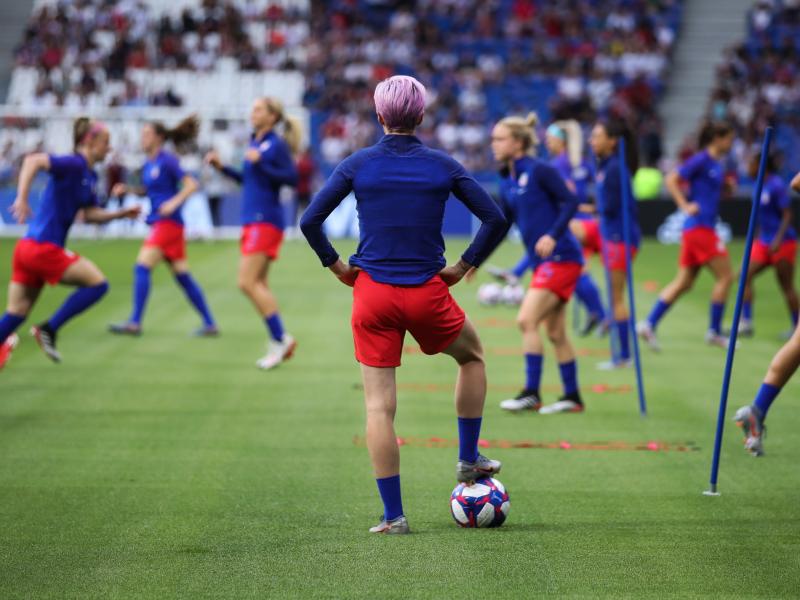 The Netherlands are the last team standing between the United States and its fourth Women's World Cup. Here, U.S. forward Megan Rapinoe watches her teammates warm up before Tuesday's 2-1 semifinal win over England. The Netherlands are the last team standing between the United States and its fourth Women's World Cup. Here, U.S. forward Megan Rapinoe watches her teammates warm up before Tuesday's 2-1 semifinal win over England.