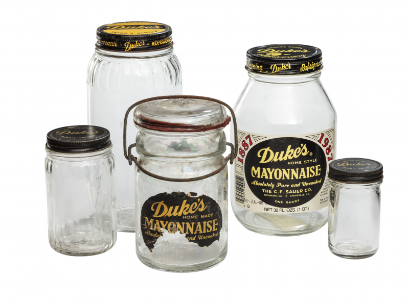 Duke's mayo jars like these have become collectors' items. Duke's mayo jars like these have become collectors' items.