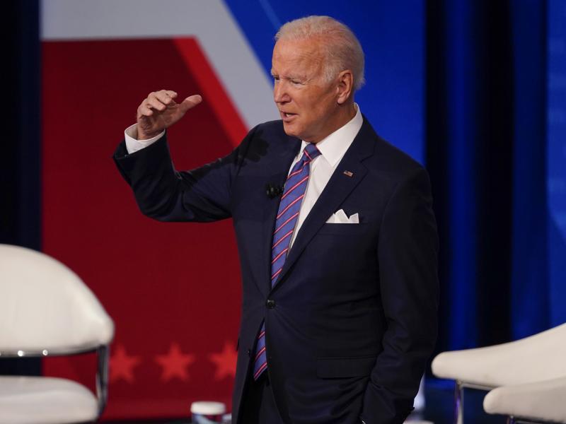 President Biden participates in a CNN town hall at the Baltimore Center Stage Pearlstone Theater, on Oct. 21. When asked whether the U.S. would protect Taiwan if China attacked, he said the U.S. has a "commitment" to do so. President Biden participates in a CNN town hall at the Baltimore Center Stage Pearlstone Theater, on Oct. 21. When asked whether the U.S. would protect Taiwan if China attacked, he said the U.S. has a "commitment" to do so.